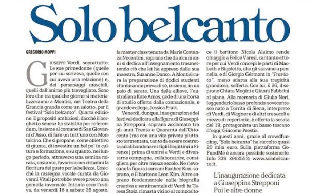 Festival Solo Belcanto in the News